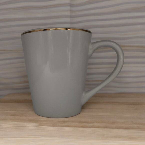 Set of 4 Royal Norfolk Gray Ceramic Mugs Gold Rim Hand Wash Only - Picture 1 of 6